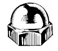1/4-20 x 7/16 Steel Acorn Cap Nut – Nickel 50 pcs.
