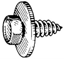 Hex Sems Tap Screw M6.3-1.81 x 18mm 22mm O.D. 25 pcs.