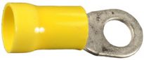 Vinyl Insulated Ring Terminal 4 Ga 3/8 Stud Yellow 10 pcs.