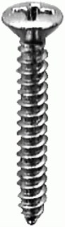 8 X 2 #6 Head Phillips Oval Head Tap Screw Zinc 100 pcs.
