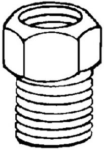 Brass Bushing 3/8 Ext. Thread 1/4 Int. Thread 5 pcs